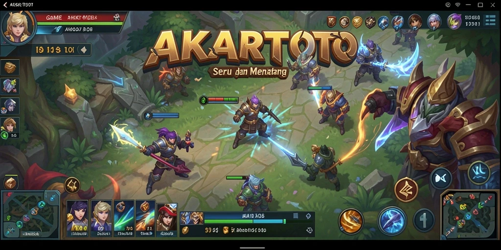Gameplay seru dalam AKARTOTO, pertarungan MOBA yang mendebarkan.