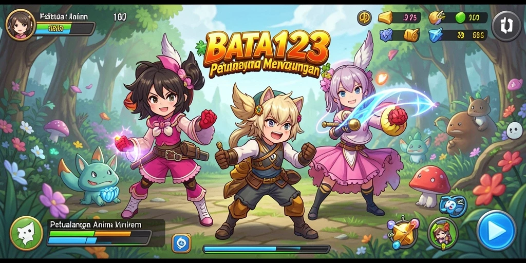 Tampilan menarik dari gameplay BATA123 dengan karakter anime yang beragam.
