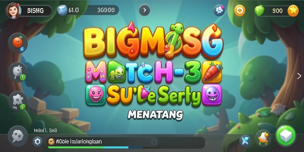 Screenshot gameplay BIGMSG menunjukkan momen mencocokkan objek yang menakjubkan.