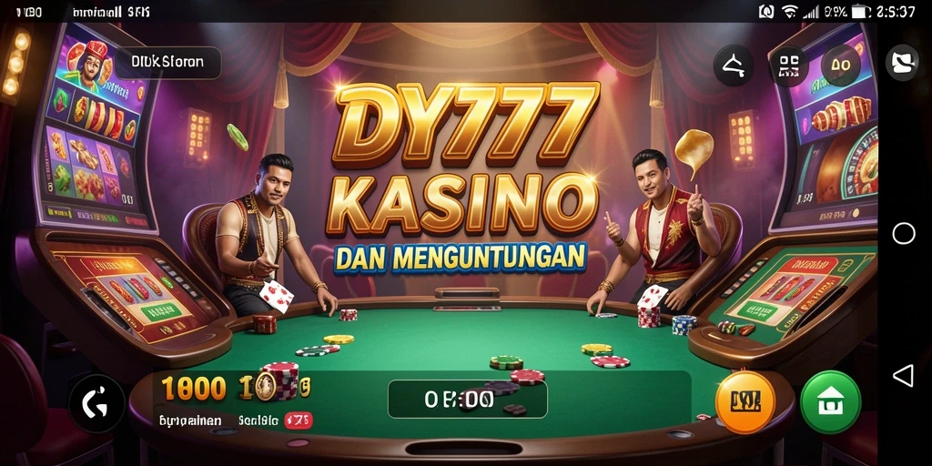 Screenshot utama DY777 menampilkan momen seru permainan Kasino.