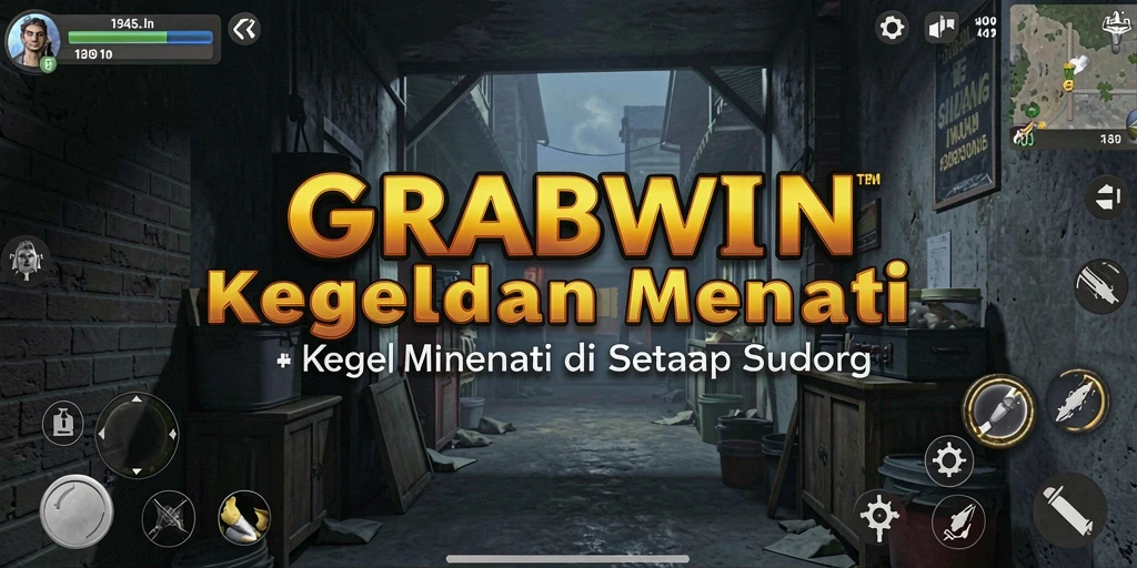 Tampilan gameplay menegangkan di dalam GRABWIN yang penuh kegelapan.
