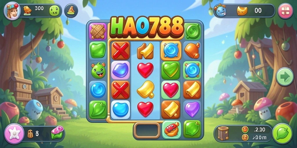 Screenshot gameplay HAO788 dengan aksi Match-3 yang seru.