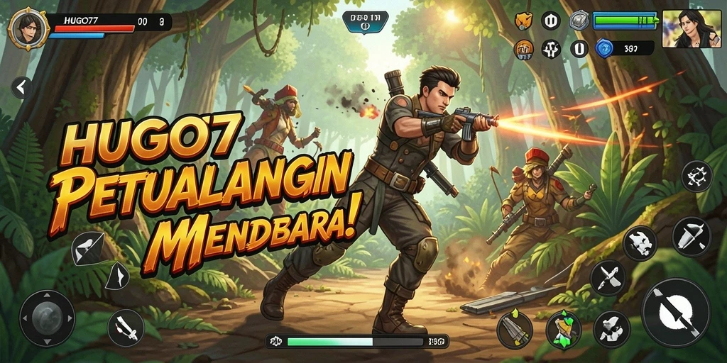 Tampilan penuh aksi dalam game HUGO77 yang mendebarkan.