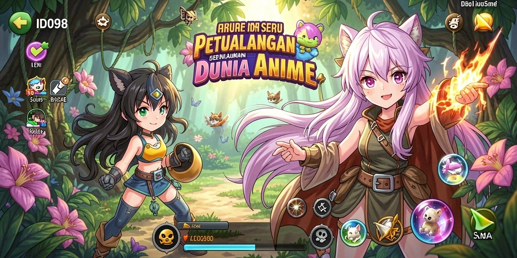 Screenshot gameplay <strong>ID098</strong> yang menunjukkan aksi seru karakter anime.