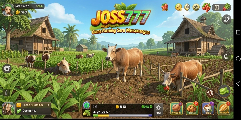 Gameplay seru bertani di JOSS777 dengan tampilan grafis menarik.