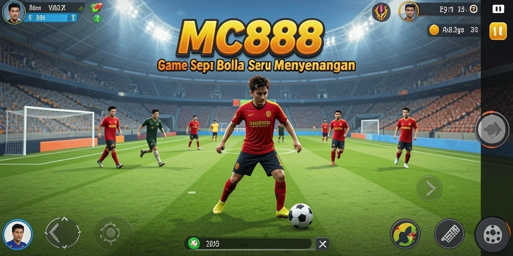 Tampilan gameplay seru dalam MC888 yang menampilkan pertandingan sepak bola.