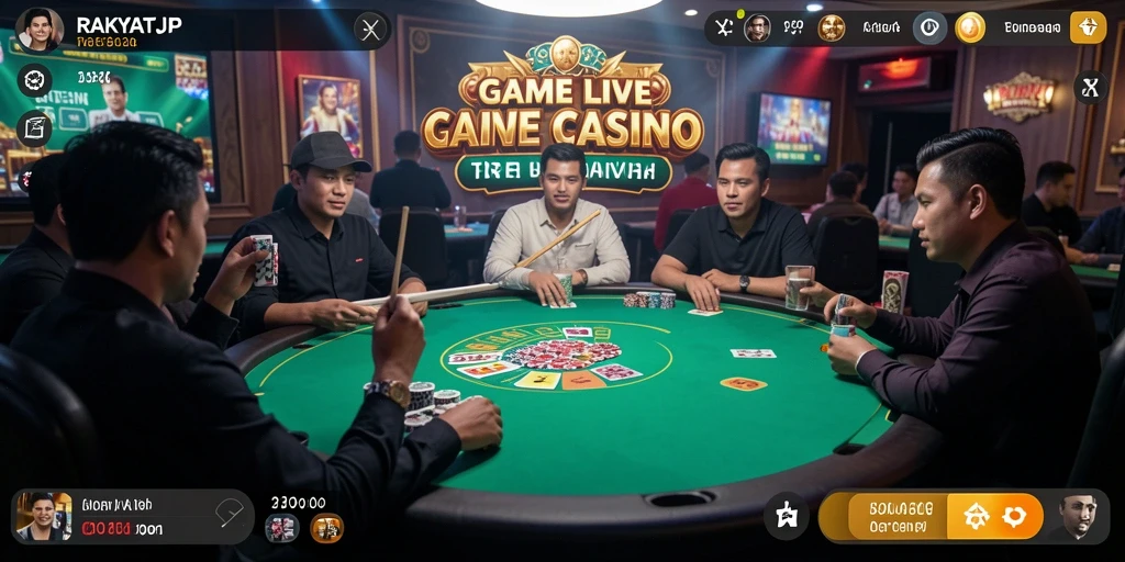 Screenshot gameplay RAKYATJP menampilkan sesi live casino yang interaktif.