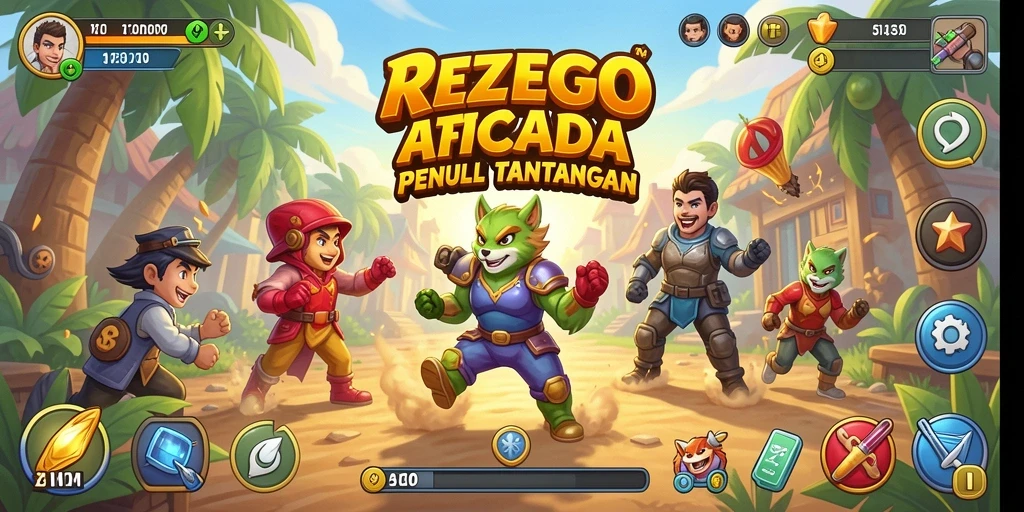Screenshot gameplay REZEGO menampilkan aksi seru dalam permainan arcade.