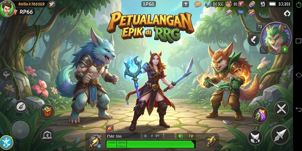 Screenshot utama RP66 menampilkan aksi pertempuran RPG yang seru.