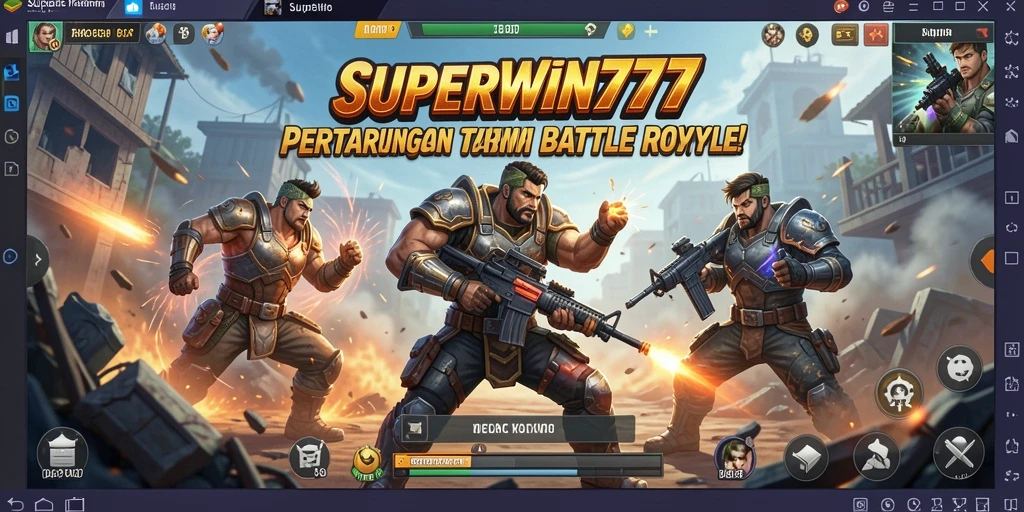 Tangkapan layar gameplay SUPERWIN777 menampilkan aksi Battle Royale yang mendebarkan.