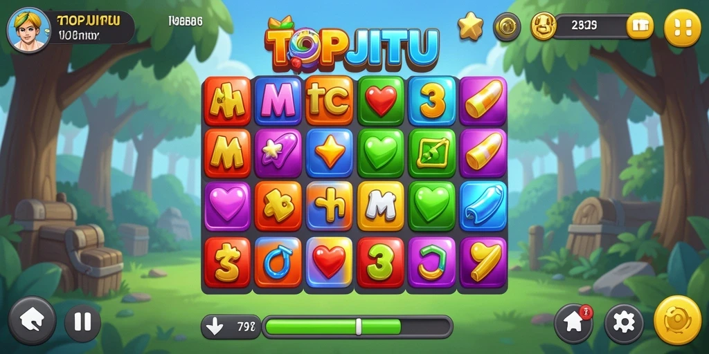 Tampilan gameplay menarik dari game Match-3 TOPJITU.
