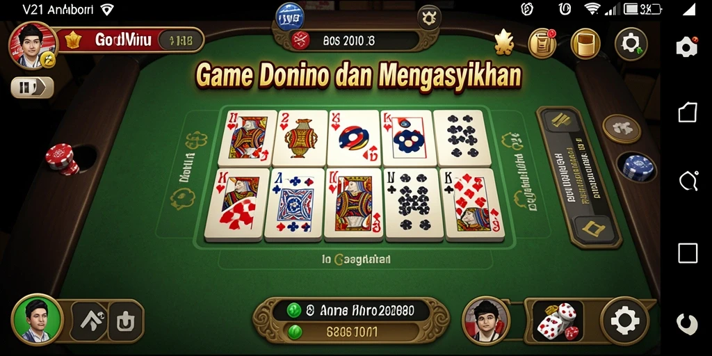 Tampilan gameplay V21 yang seru dalam permainan Domino.